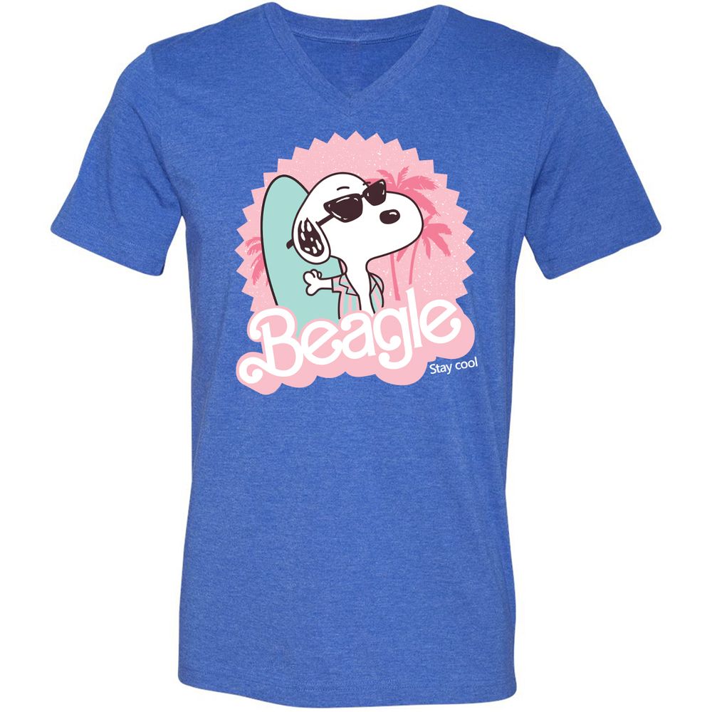 Unisex V-Neck T-Shirt - MP4NN8EC - Heather True Royal - 14