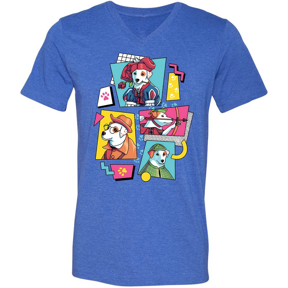 Unisex V-Neck T-Shirt - ERVZNU8R - Heather True Royal - 14