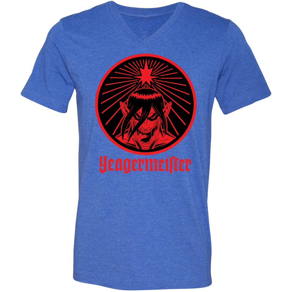 Unisex V-Neck T-Shirt - UA86F2QV - Heather True Royal - 14