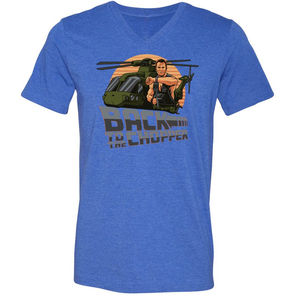 Unisex V-Neck T-Shirt - 2N52J2TX - Heather True Royal - 14