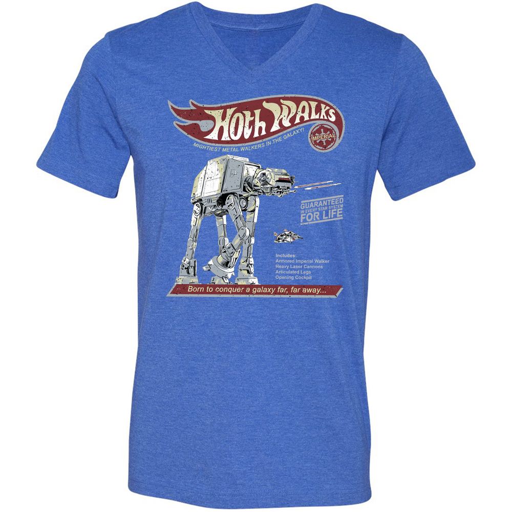 Unisex V-Neck T-Shirt - 6GH92EWL - Heather True Royal - 14