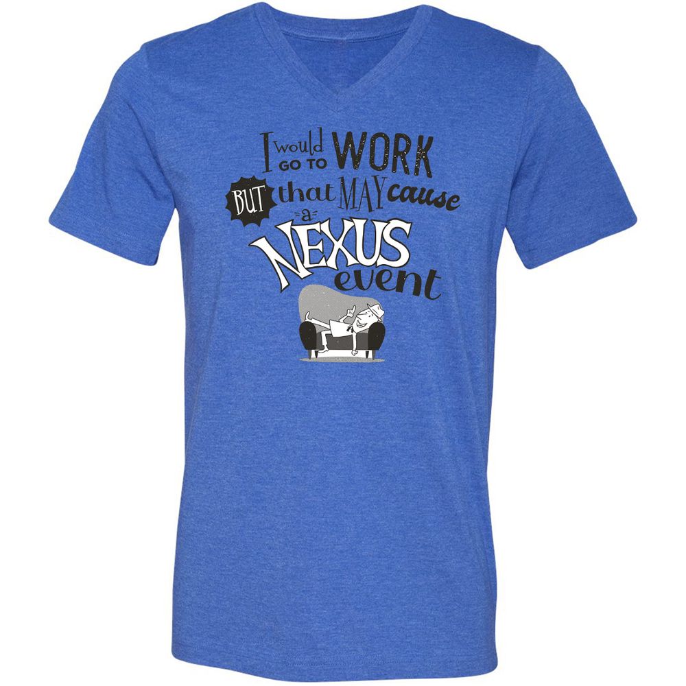 Unisex V-Neck T-Shirt - 6DPNUS1Z - Heather True Royal - 14