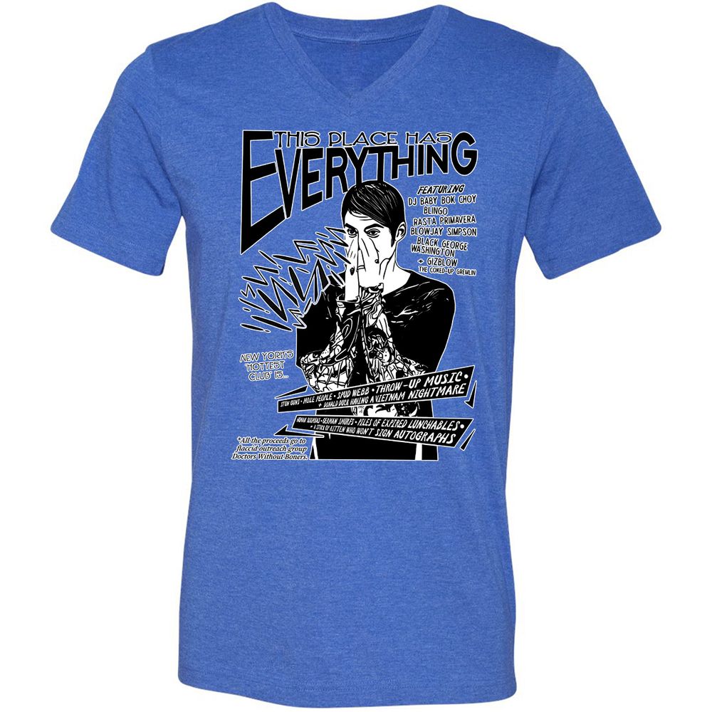 Unisex V-Neck T-Shirt - Z6T49YAR - Heather True Royal - 14