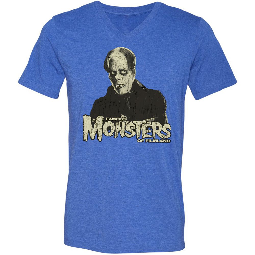 Unisex V-Neck T-Shirt - 69HZ2S8F - Heather True Royal - 14