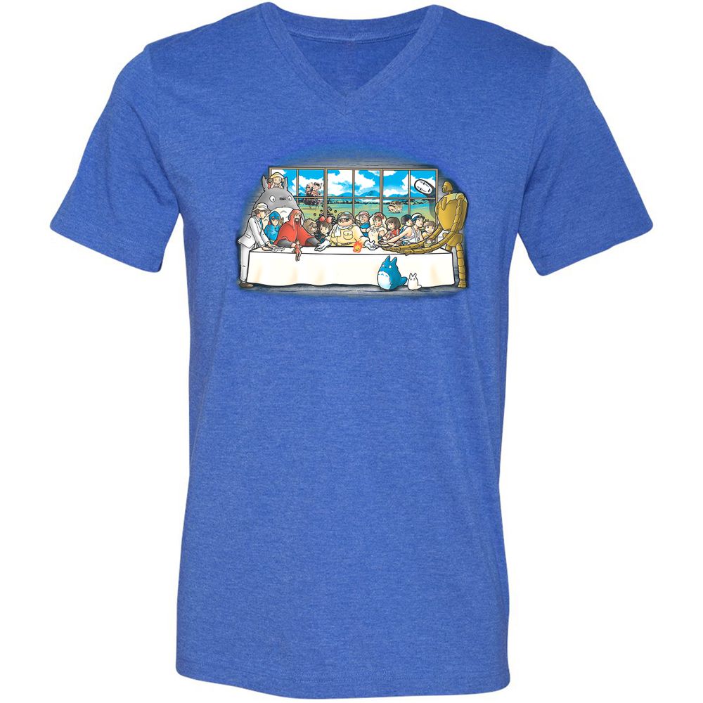 Unisex V-Neck T-Shirt - EMNYQRNP - Heather True Royal - 14