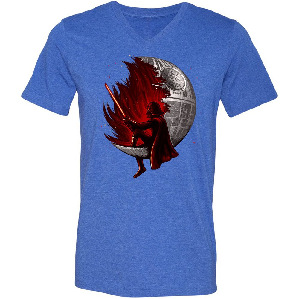 Unisex V-Neck T-Shirt - 7KRD32KX - Heather True Royal - 14