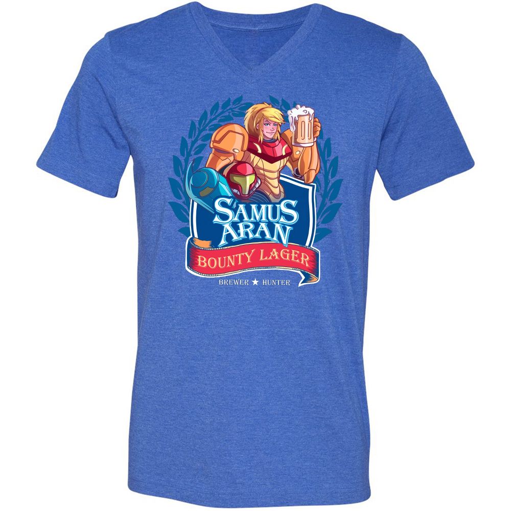Unisex V-Neck T-Shirt - ZVN2KC5K - Heather True Royal - 14