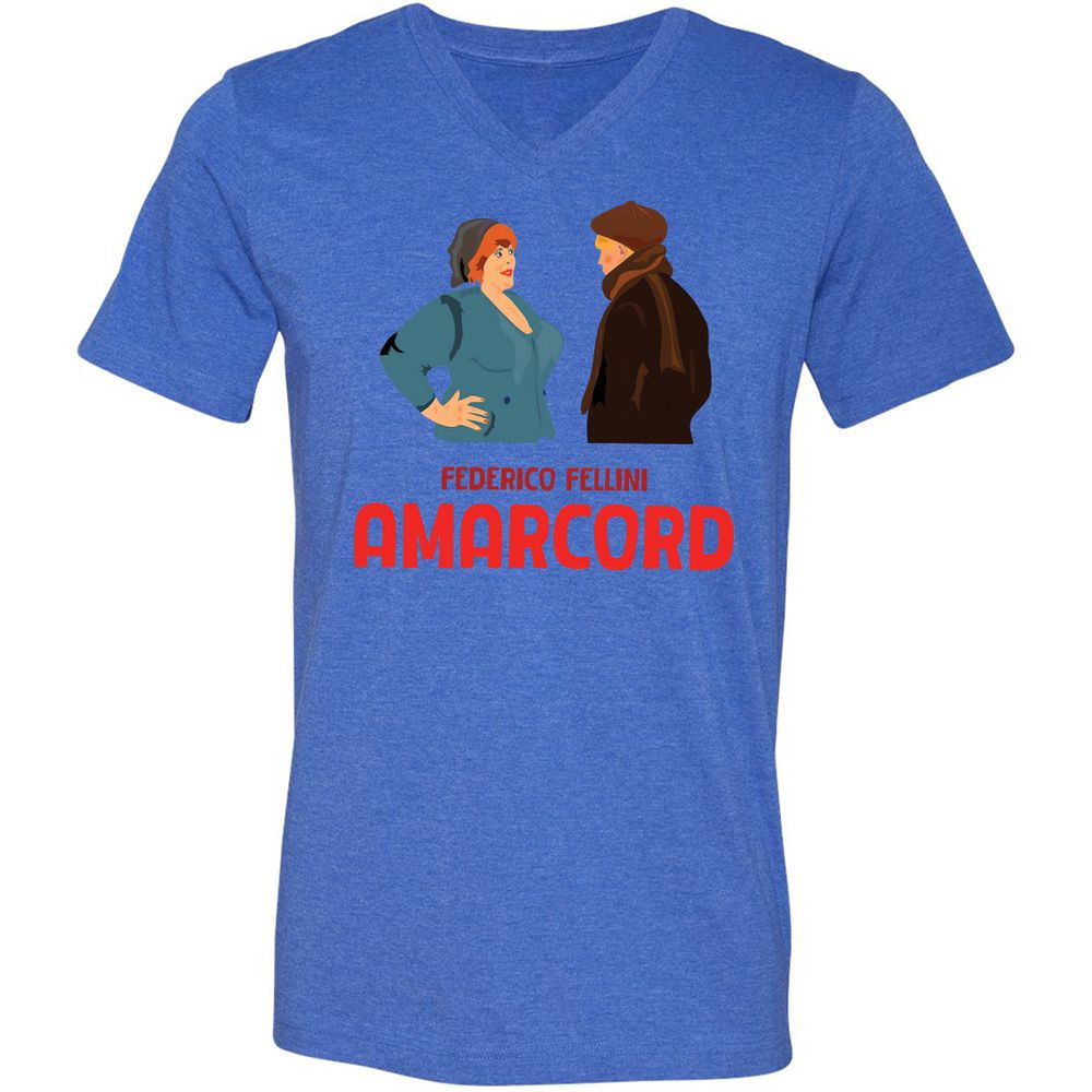 Unisex V-Neck T-Shirt - 8LEK6G9T - Heather True Royal - 14