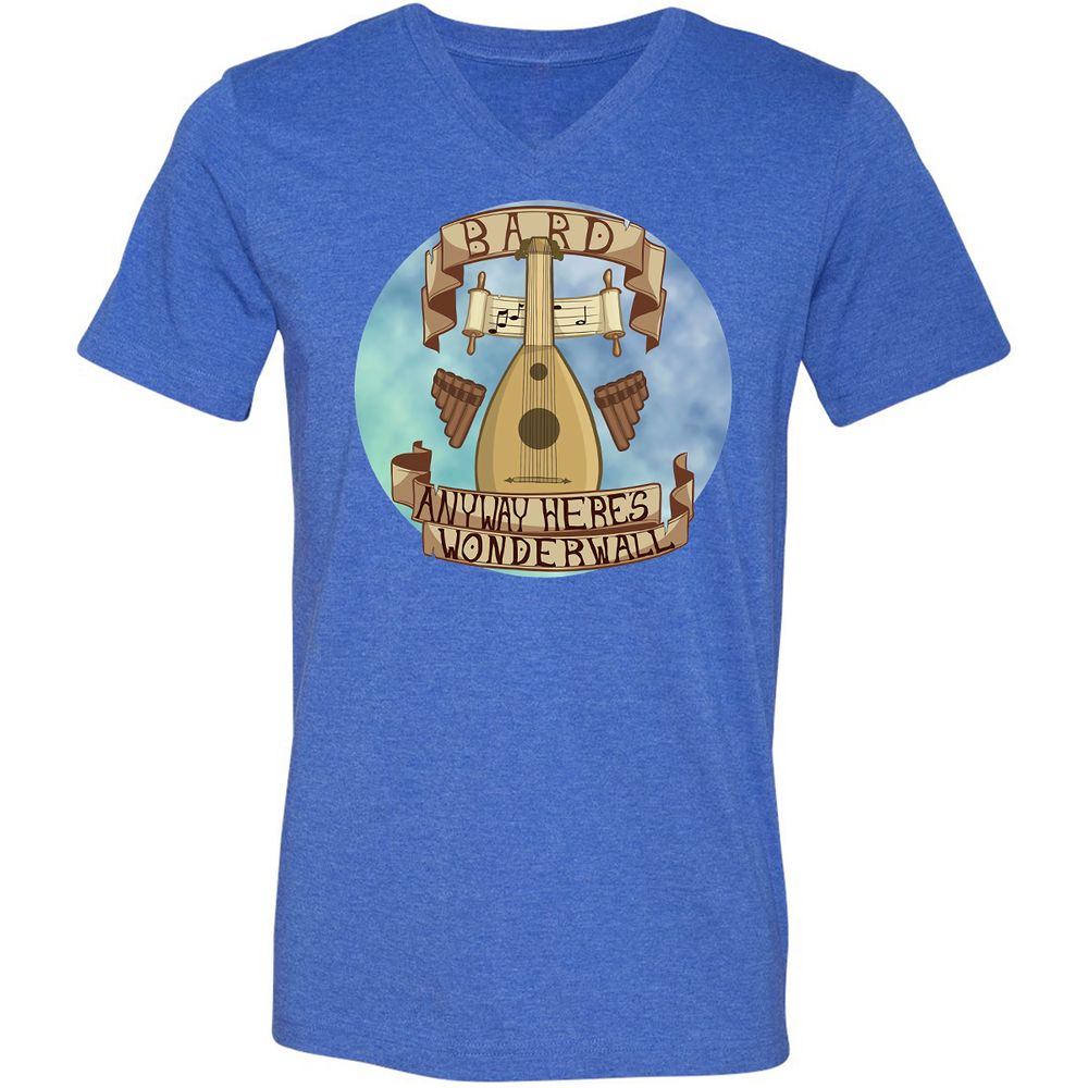 Unisex V-Neck T-Shirt - BGAU93W9 - Heather True Royal - 14