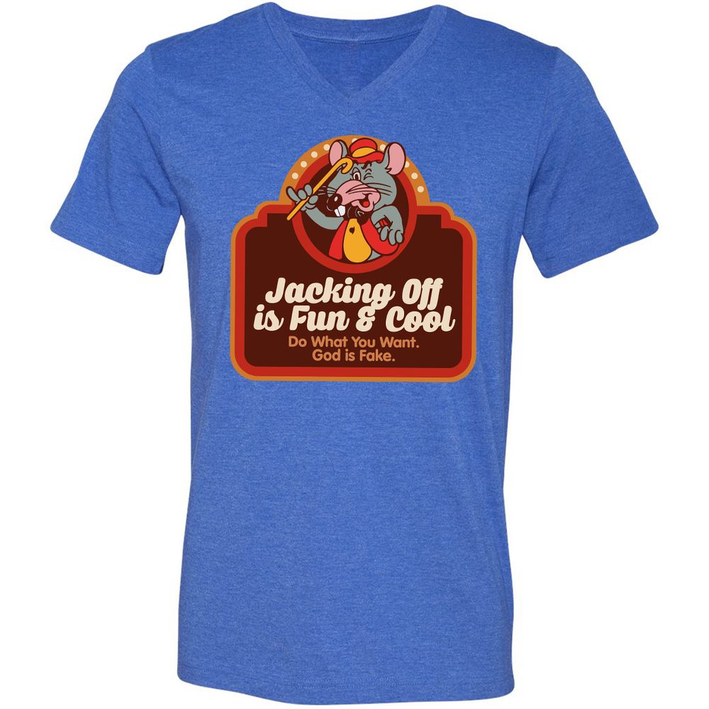 Unisex V-Neck T-Shirt - VR7UDN2U - Heather True Royal - 14