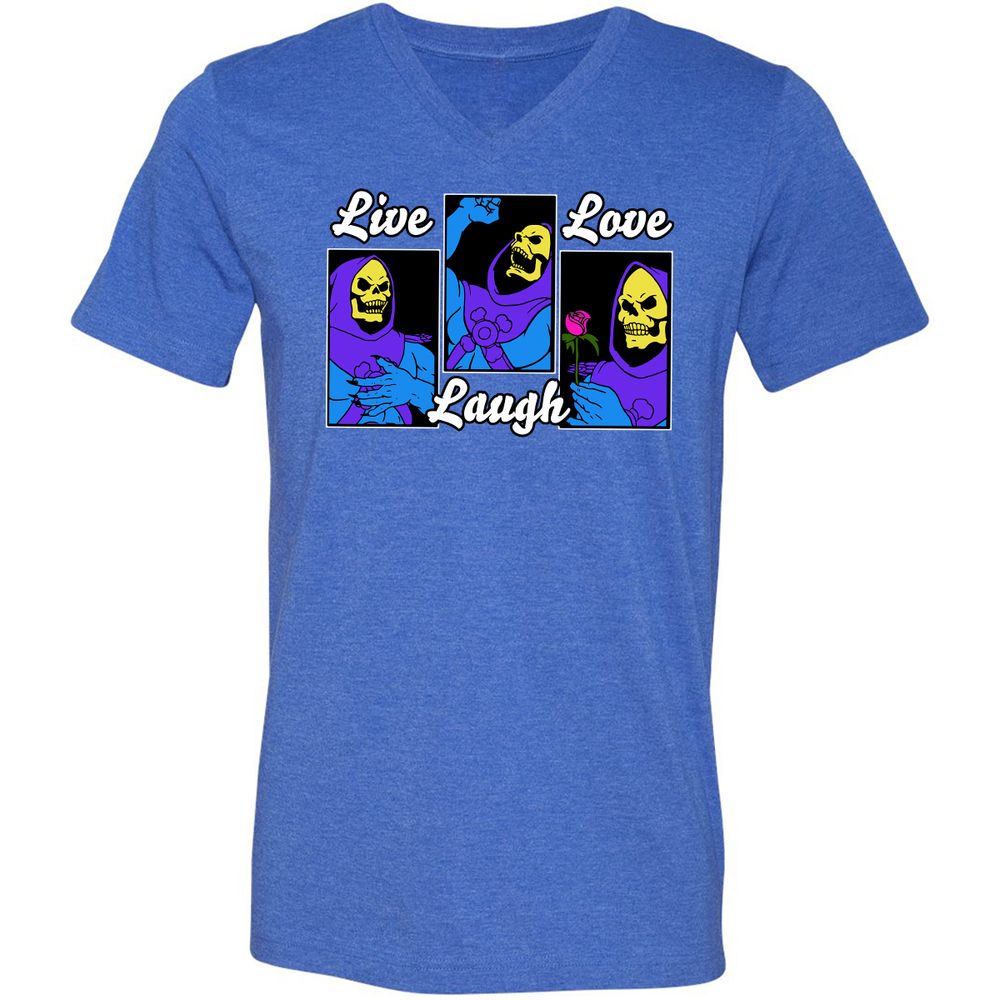 Unisex V-Neck T-Shirt - T62LVCJ7 - Heather True Royal - 14