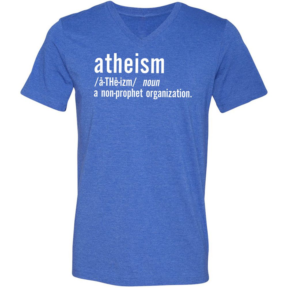 Unisex V-Neck T-Shirt - VLFQDVBP - Heather True Royal - 14