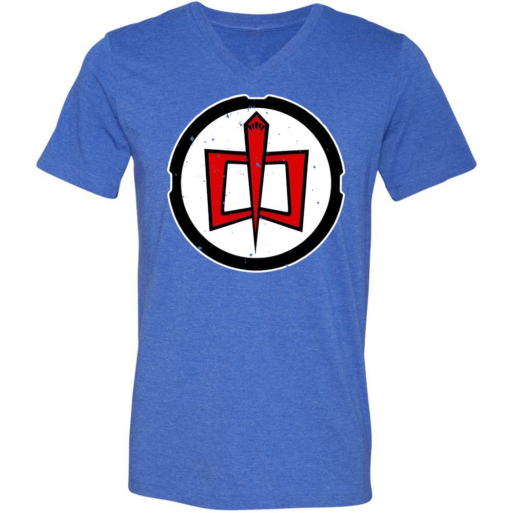 Unisex V-Neck T-Shirt - CHRFW4D6 - Heather True Royal - 14