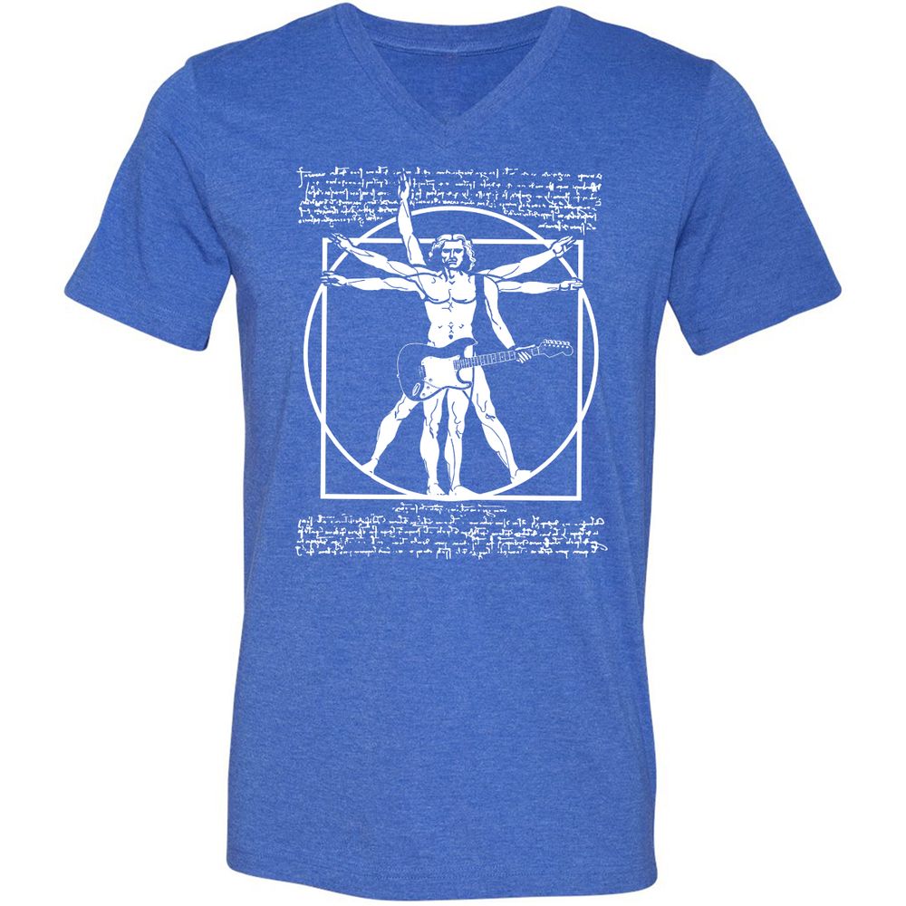 Unisex V-Neck T-Shirt - WF9HMBSC - Heather True Royal - 14