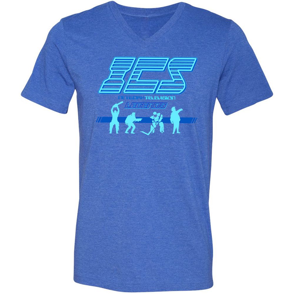 Unisex V-Neck T-Shirt - ZHTF1BC5 - Heather True Royal - 14