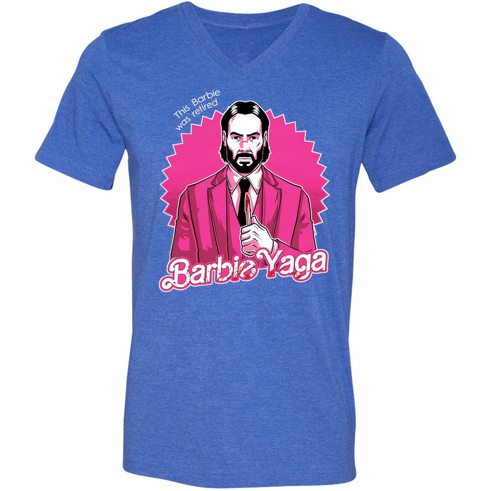 Unisex V-Neck T-Shirt - KEVDZ3J6 - Heather True Royal - 14