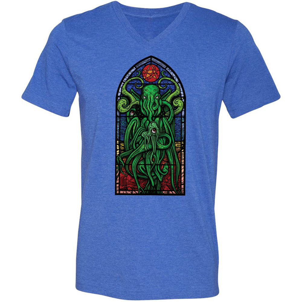 Unisex V-Neck T-Shirt - TWE2ZB68 - Heather True Royal - 14