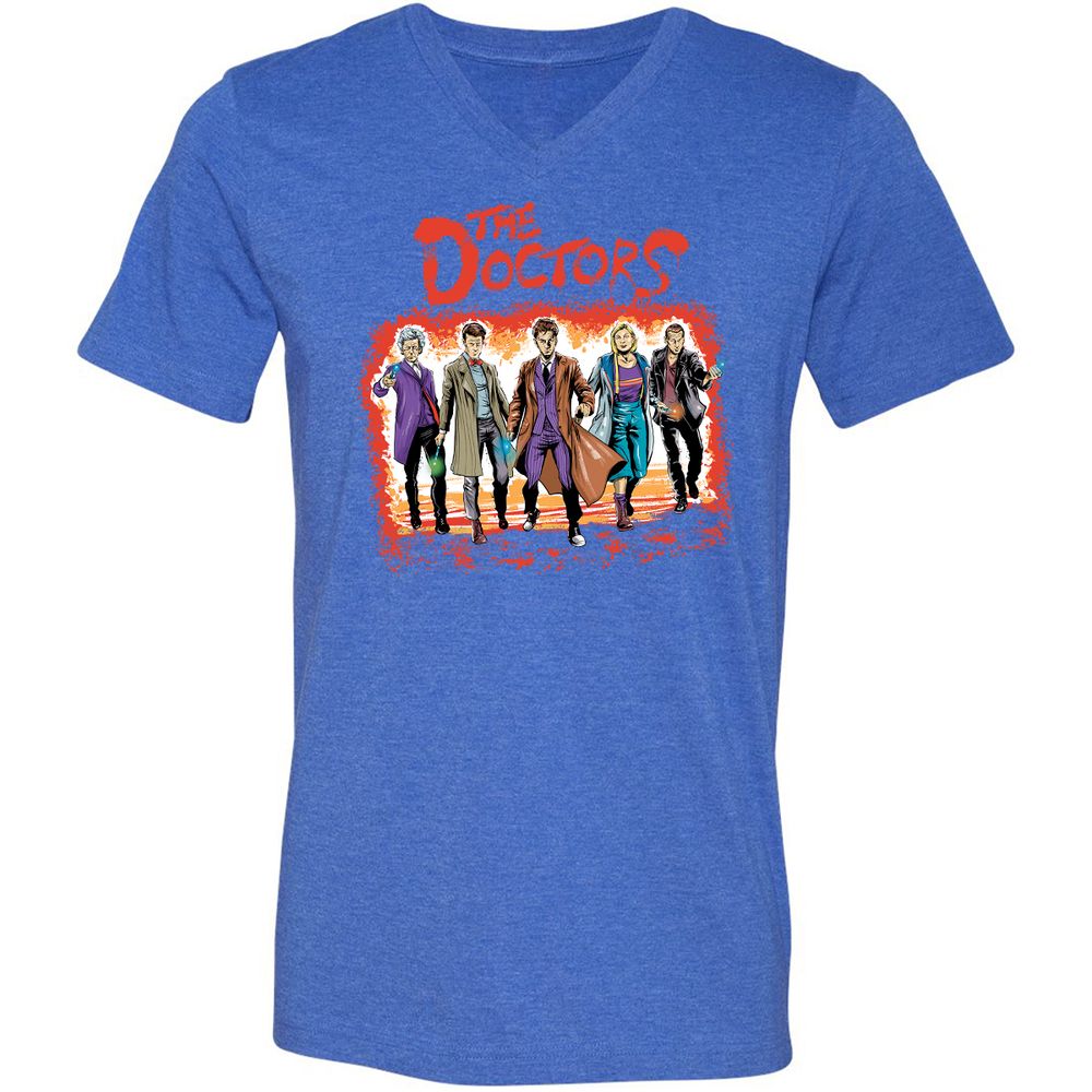 Unisex V-Neck T-Shirt - GRRQ6M1N - Heather True Royal - 14