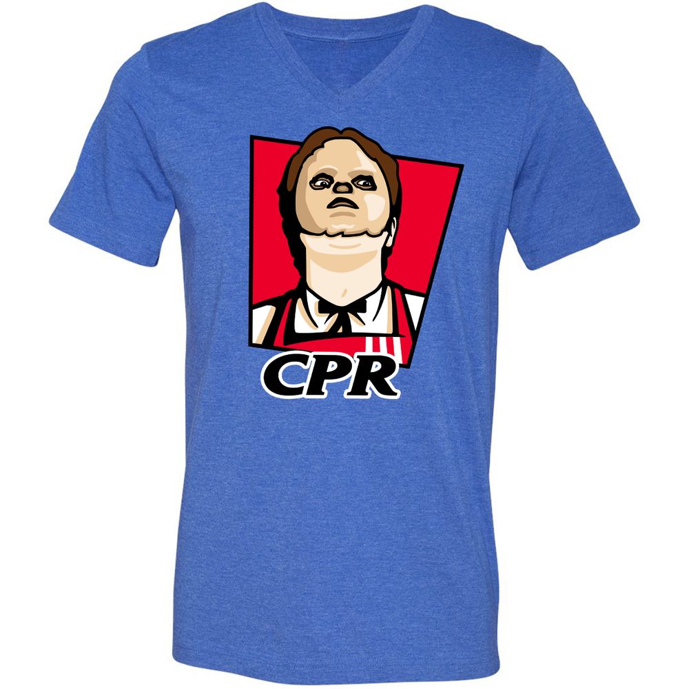 Unisex V-Neck T-Shirt - 62AZWQSP - Heather True Royal - 14