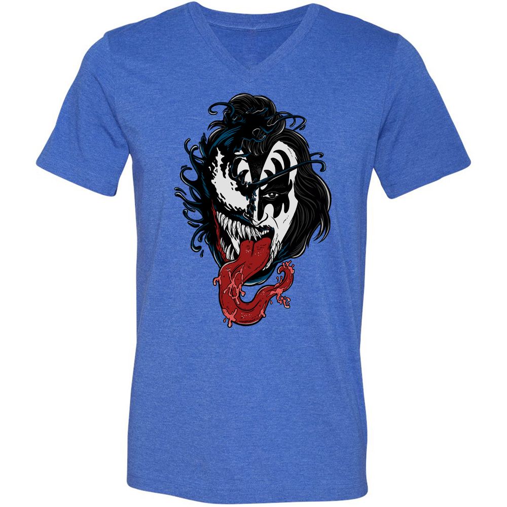 Unisex V-Neck T-Shirt - DZBSBAD1 - Heather True Royal - 14