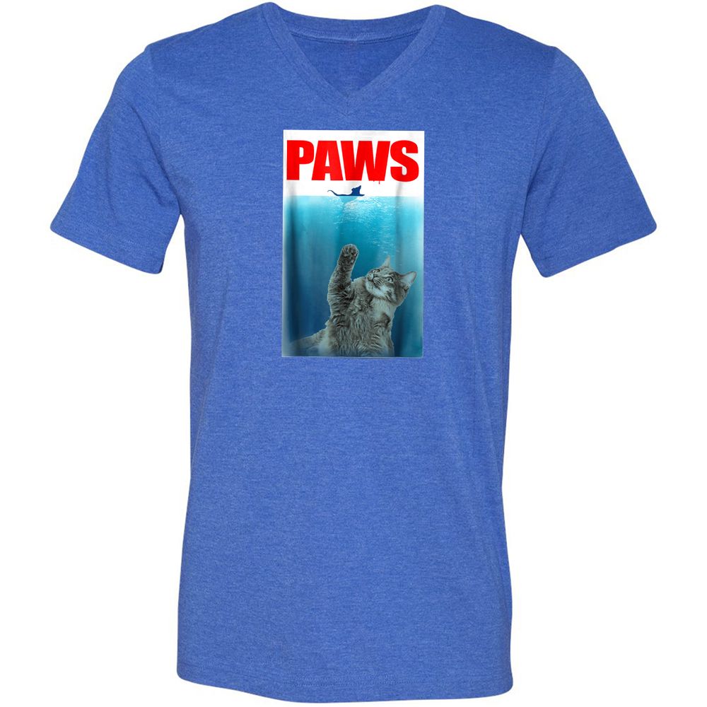 Unisex V-Neck T-Shirt - XHBJMDD7 - Heather True Royal - 14