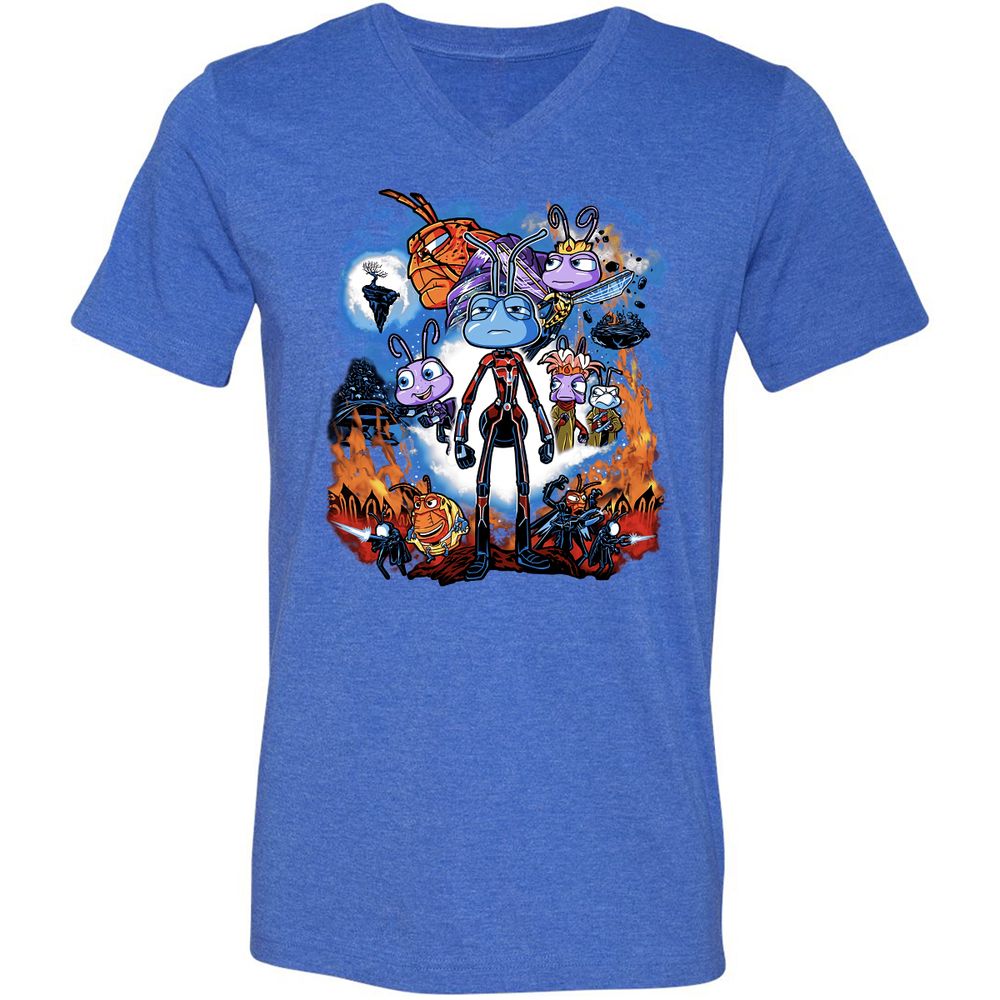 Unisex V-Neck T-Shirt - 5S83YZV3 - Heather True Royal - 14