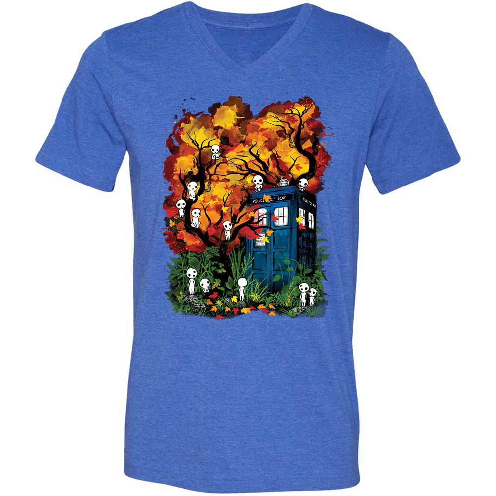 Unisex V-Neck T-Shirt - 57R19E23 - Heather True Royal - 14