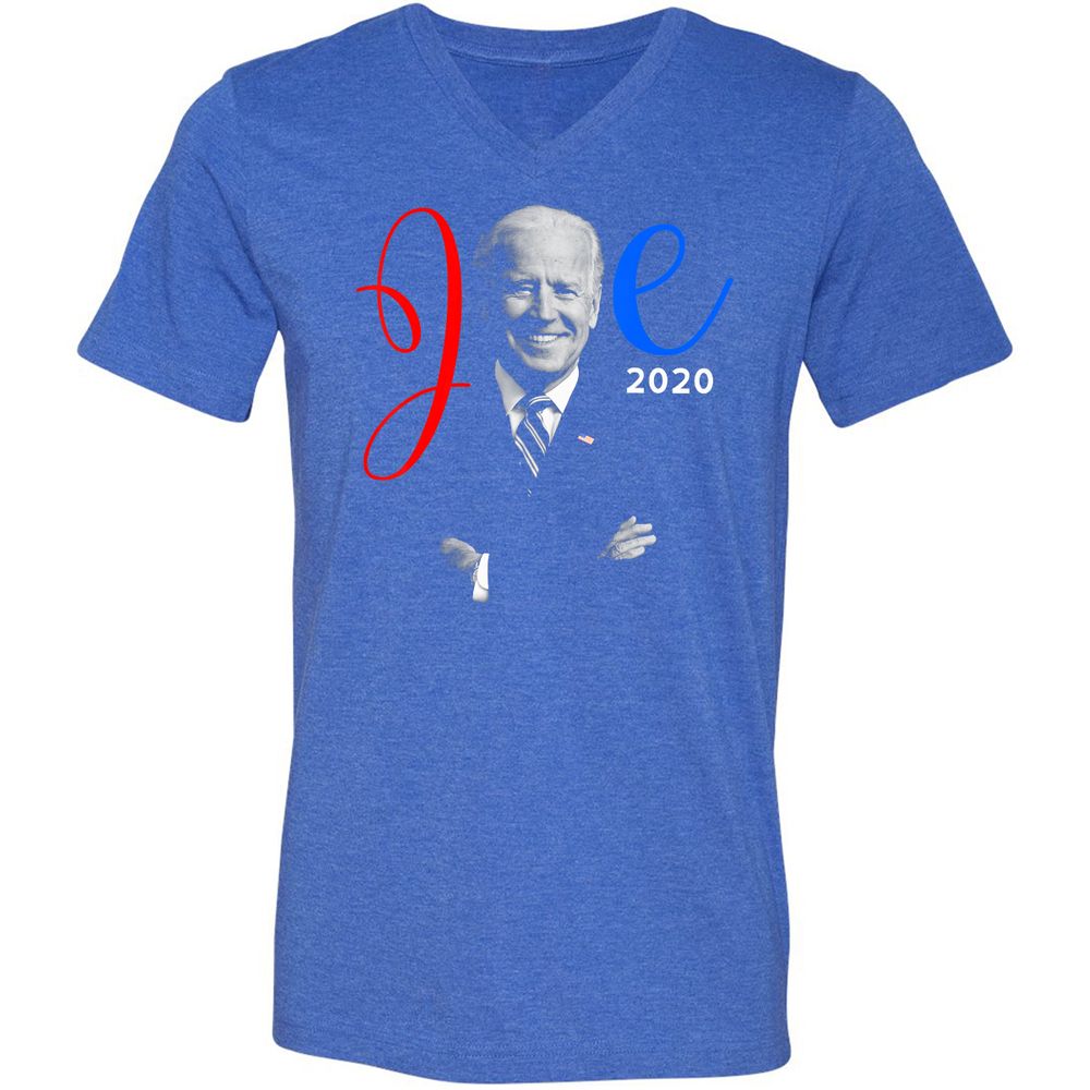 Unisex V-Neck T-Shirt - LHSJR4FR - Heather True Royal - 14