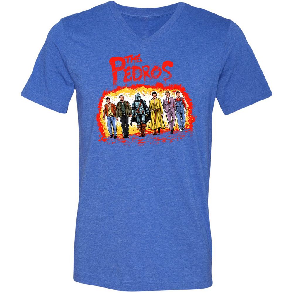 Unisex V-Neck T-Shirt - 4TP7XEMJ - Heather True Royal - 14