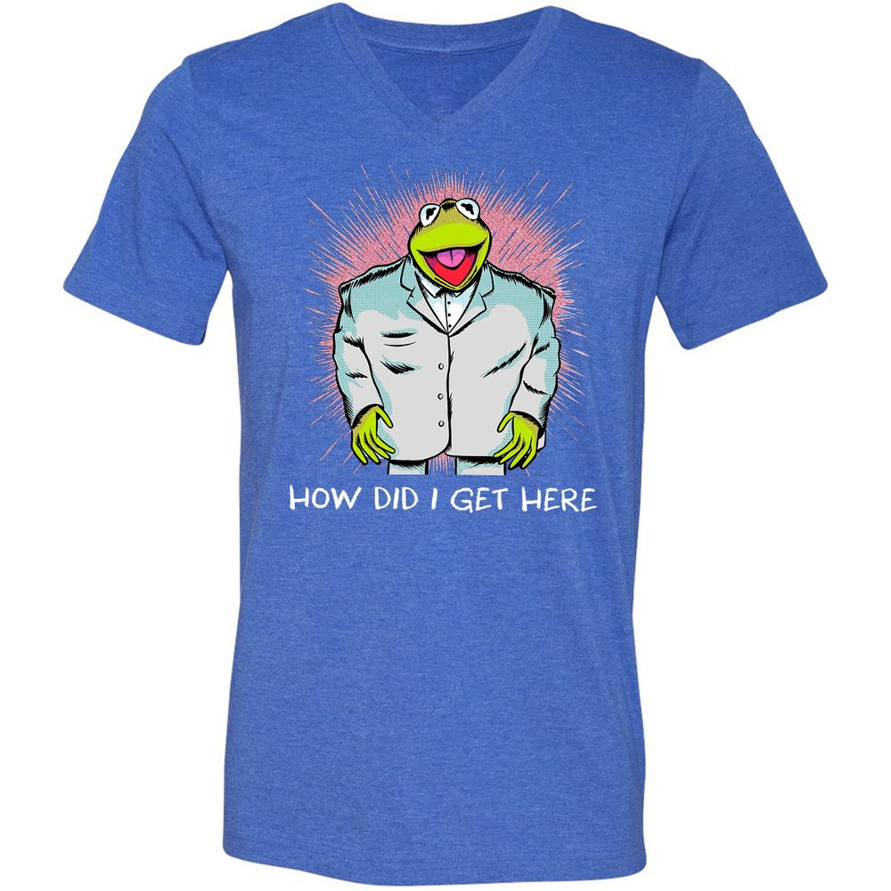 Unisex V-Neck T-Shirt - RMLZ74XY - Heather True Royal - 14