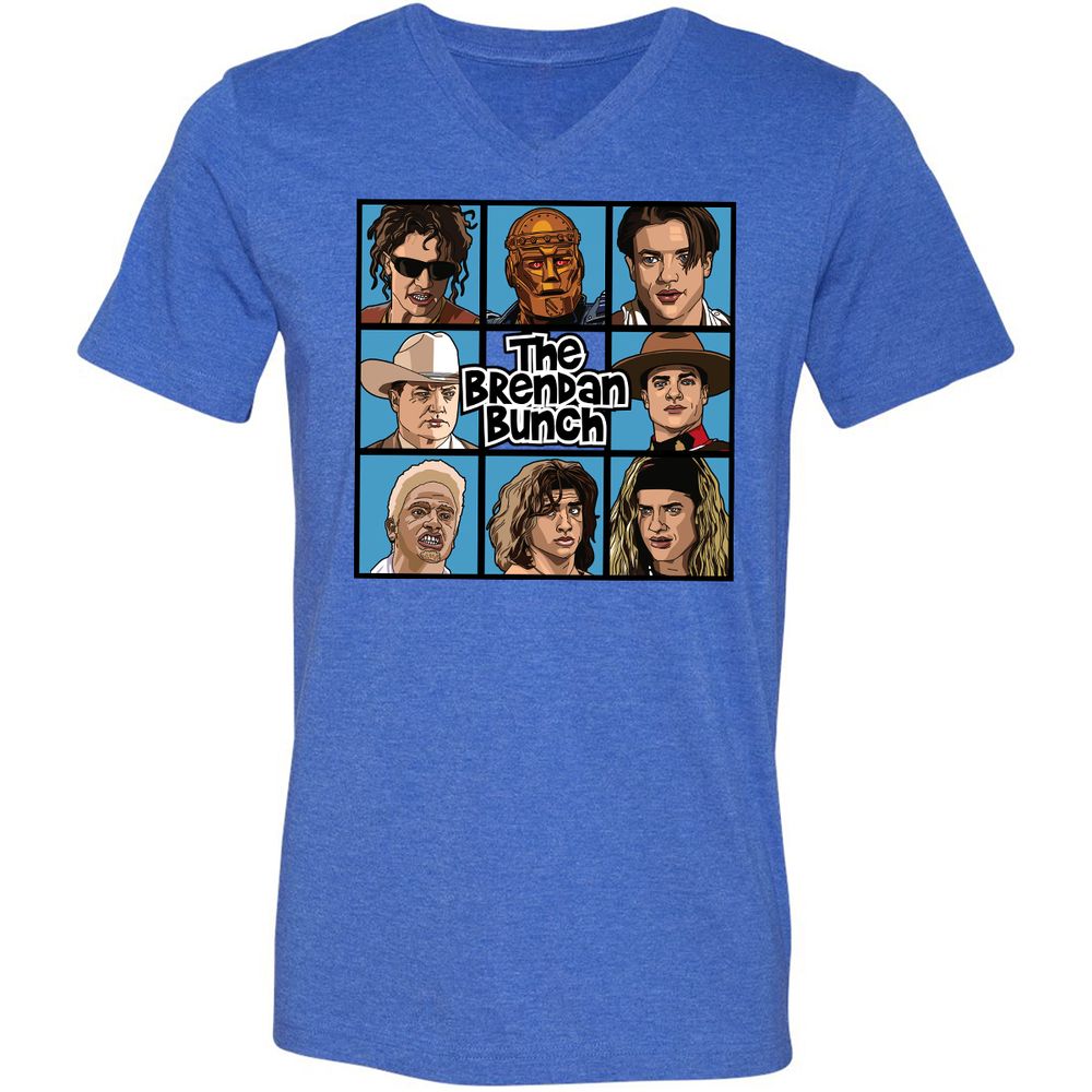 Unisex V-Neck T-Shirt - 3VPPFP18 - Heather True Royal - 14