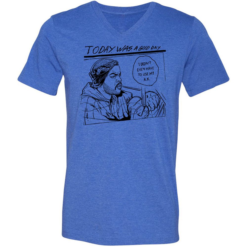 Unisex V-Neck T-Shirt - FKAZEEUL - Heather True Royal - 14