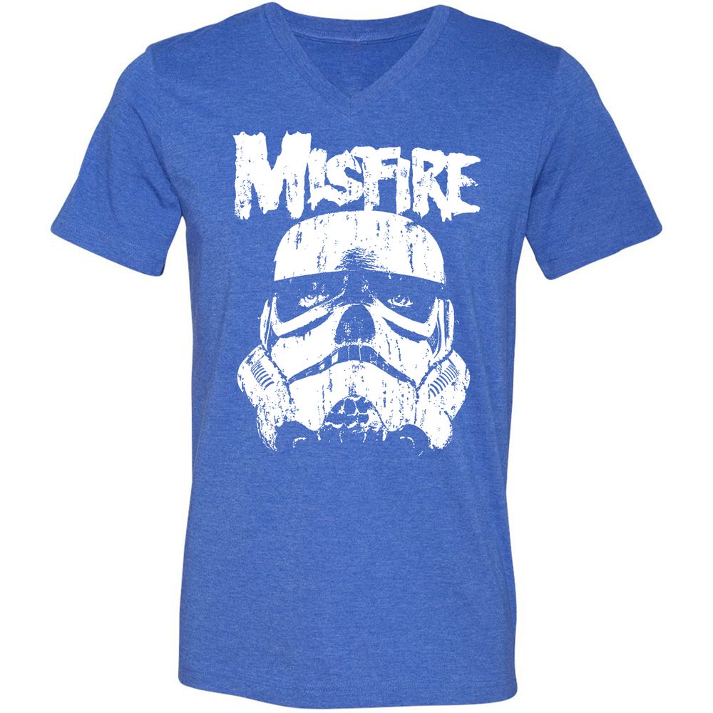 Unisex V-Neck T-Shirt - DYPZNWVS - Heather True Royal - 14