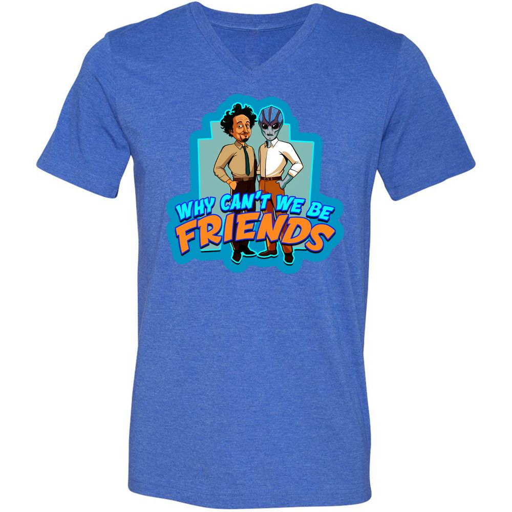 Unisex V-Neck T-Shirt - K378NJXT - Heather True Royal - 14