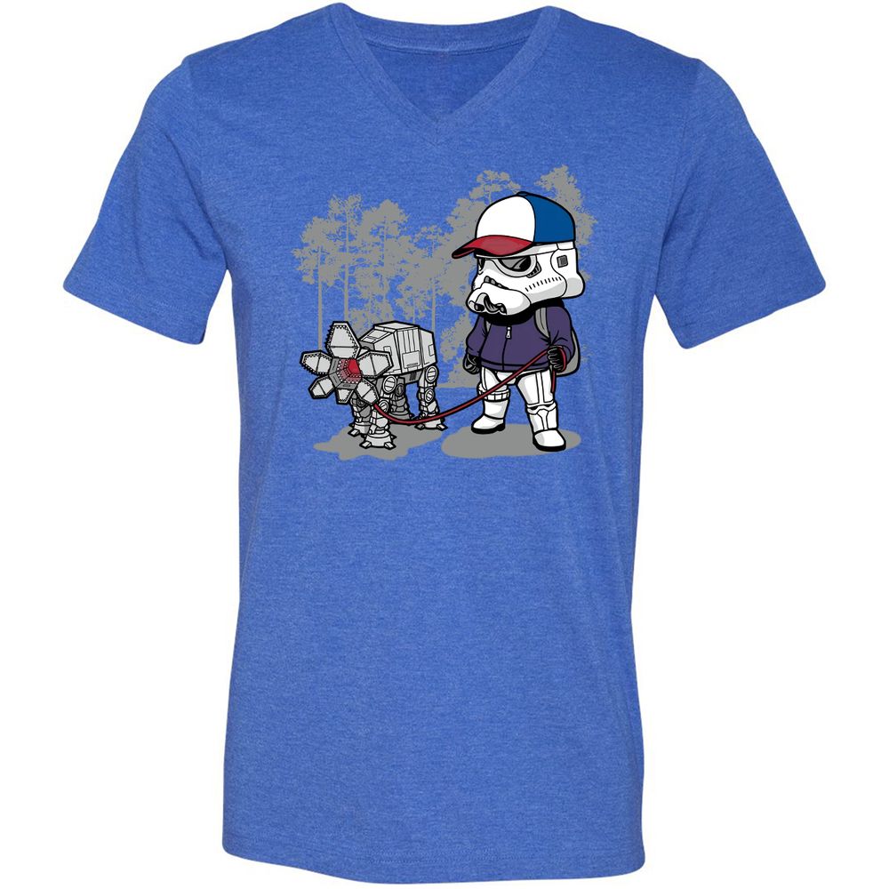 Unisex V-Neck T-Shirt - F8YZJFAJ - Heather True Royal - 14