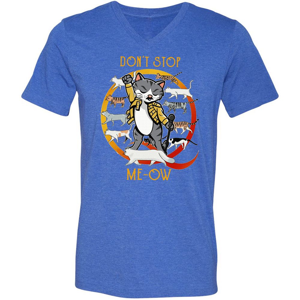 Unisex V-Neck T-Shirt - D9F2W2D2 - Heather True Royal - 14