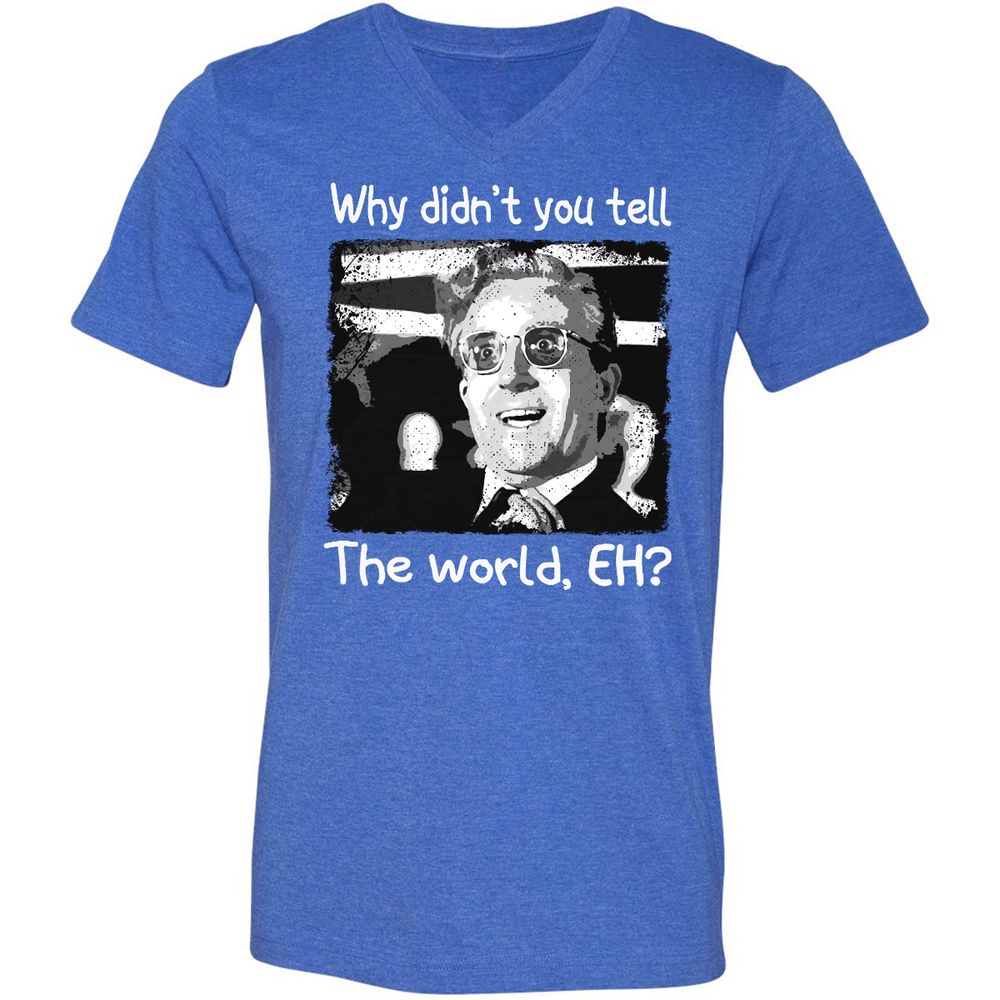 Unisex V-Neck T-Shirt - AKYPZNKR - Heather True Royal - 14