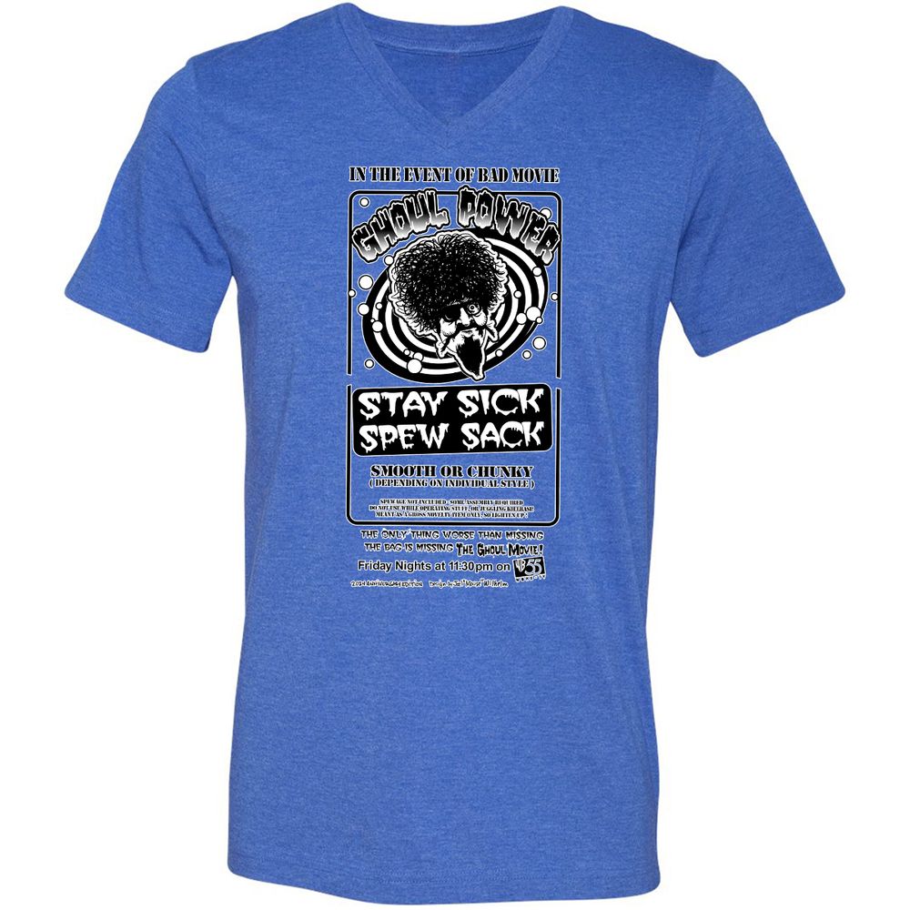 Unisex V-Neck T-Shirt - MKPWBWCH - Heather True Royal - 14