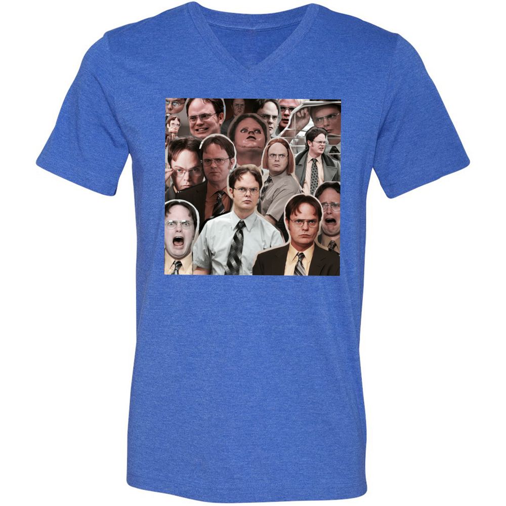 Unisex V-Neck T-Shirt - 3XNNGD1B - Heather True Royal - 14