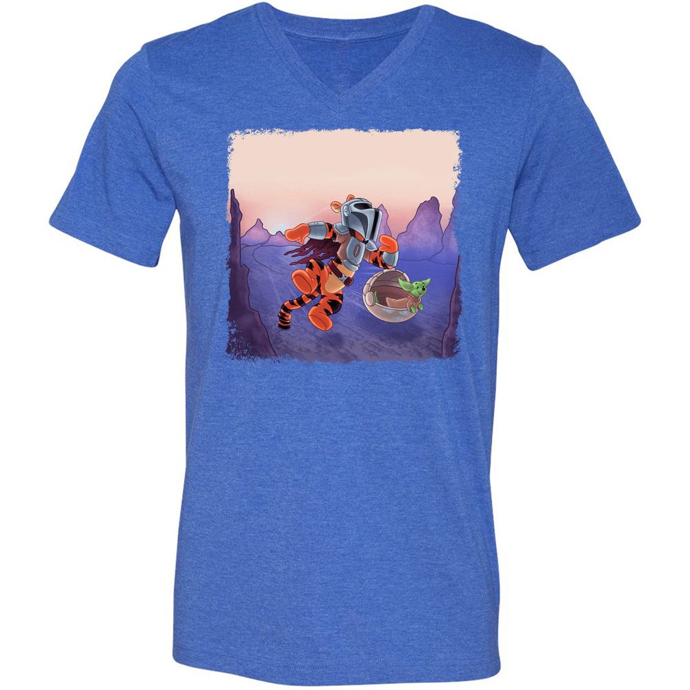 Unisex V-Neck T-Shirt - 38JYX5VU - Heather True Royal - 14