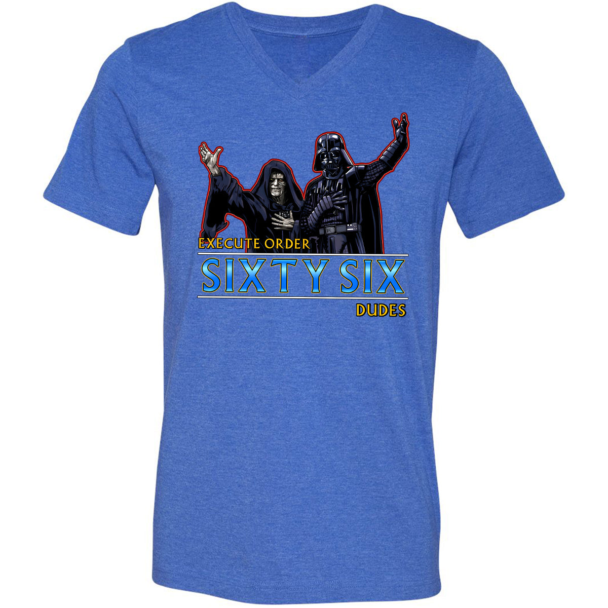 Unisex V-Neck T-Shirt - N87N28CY - Heather True Royal - 14