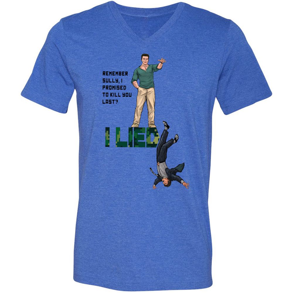 Unisex V-Neck T-Shirt - ZRLKWMX3 - Heather True Royal - 14