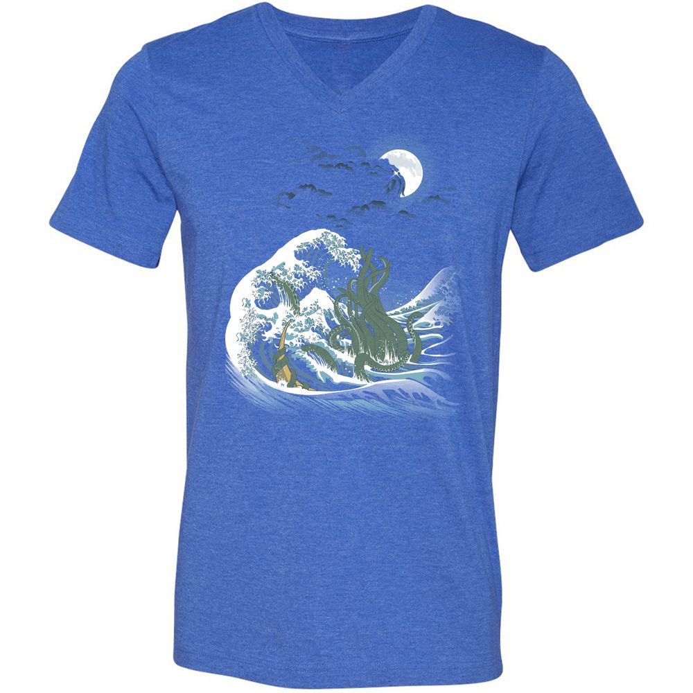 Unisex V-Neck T-Shirt - WS61455L - Heather True Royal - 14