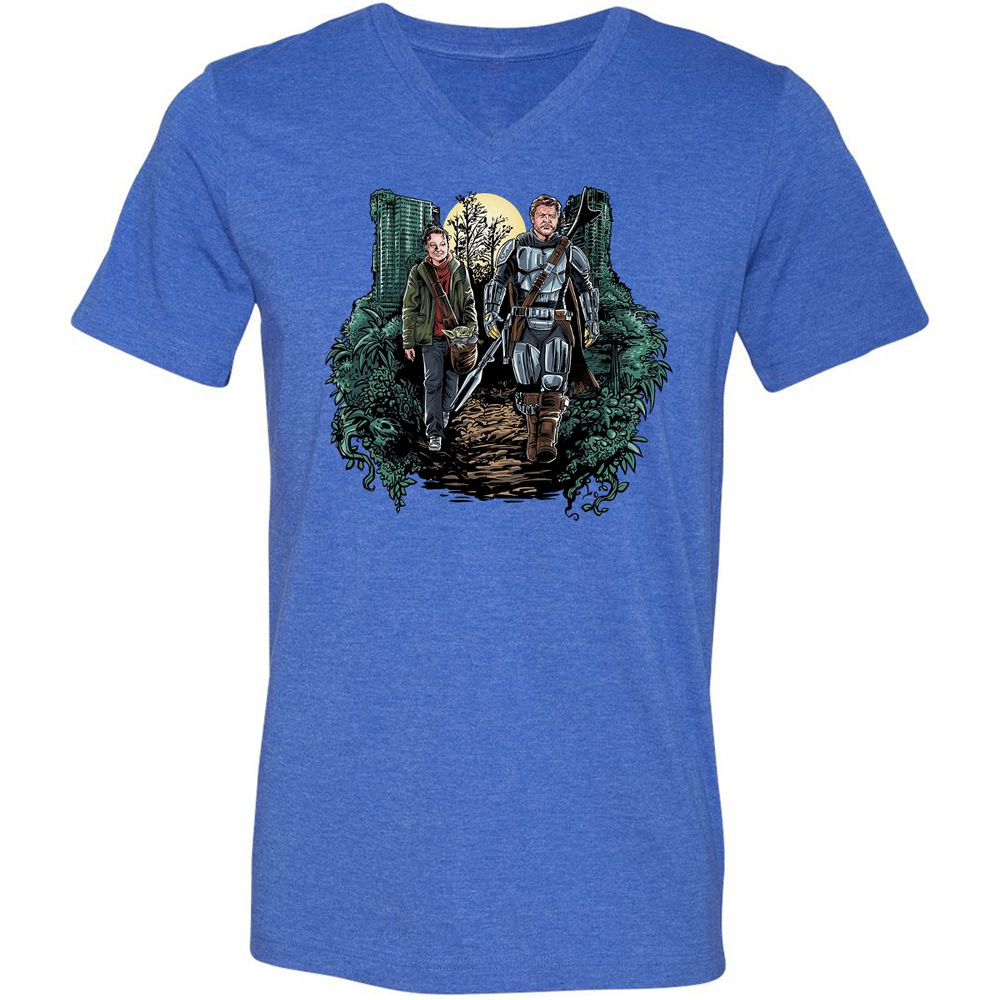 Unisex V-Neck T-Shirt - 9PPAVAVS - Heather True Royal - 14