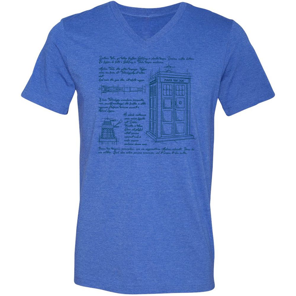 Unisex V-Neck T-Shirt - 846VQHVP - Heather True Royal - 14