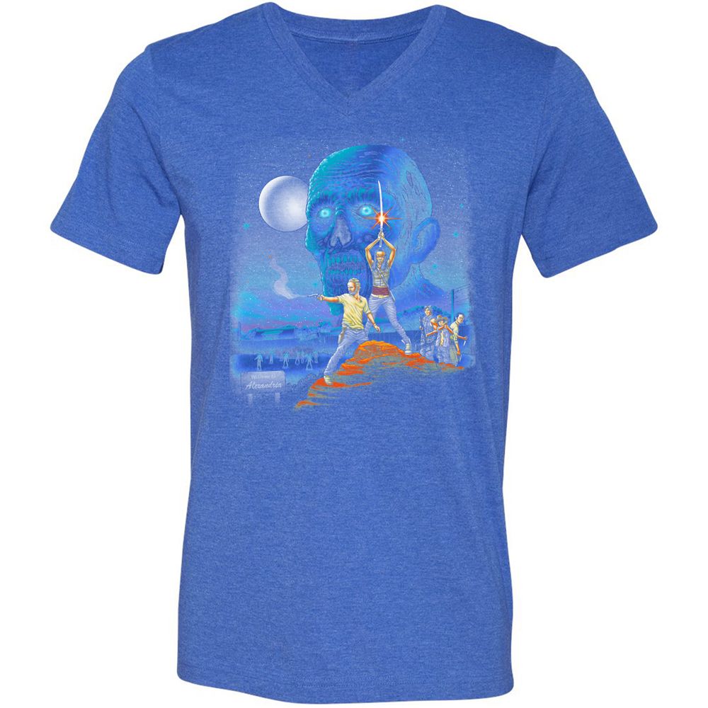 Unisex V-Neck T-Shirt - UL8U8CFB - Heather True Royal - 14