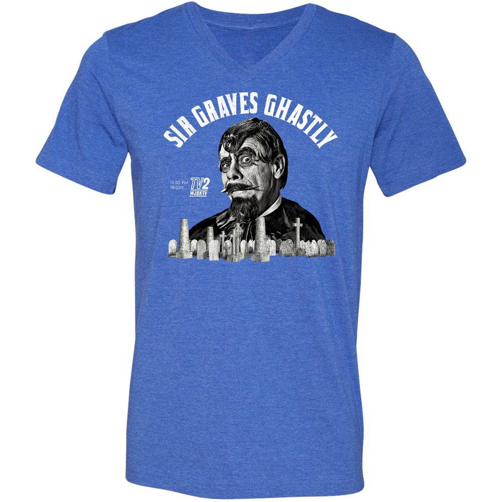 Unisex V-Neck T-Shirt - 5NU4WLS1 - Heather True Royal - 14