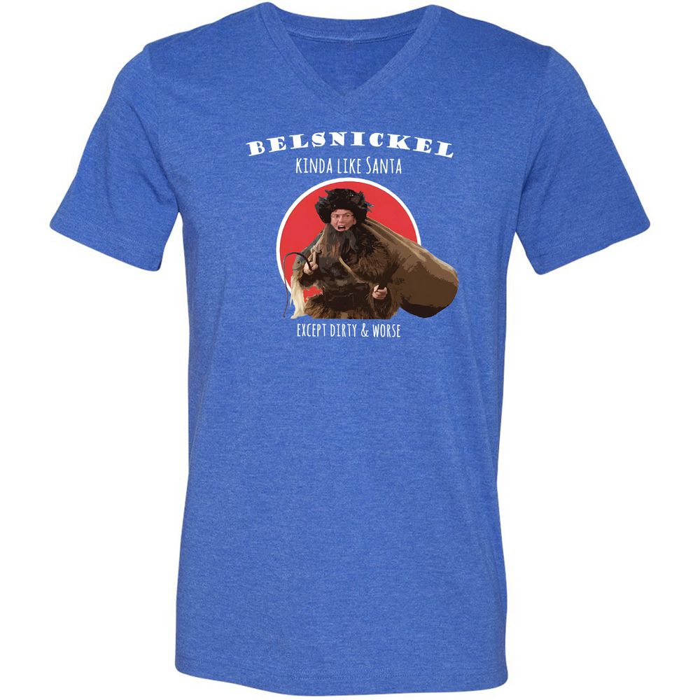 Unisex V-Neck T-Shirt - NGUV9QXA - Heather True Royal - 14