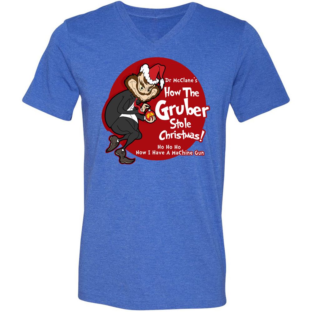 Unisex V-Neck T-Shirt - AYELBFHA - Heather True Royal - 14