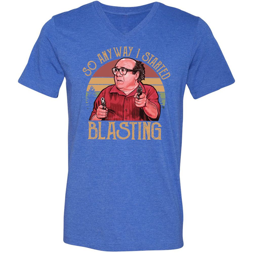 Unisex V-Neck T-Shirt - GW1T7WXJ - Heather True Royal - 14